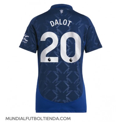 Camiseta Manchester United Diogo Dalot #20 Segunda Equipación Replica 2024-25 para mujer mangas cortas Camiseta Manchester United Diogo Dalot #20 Segunda Equipación Replica 2024-25 para mujer mangas cortas